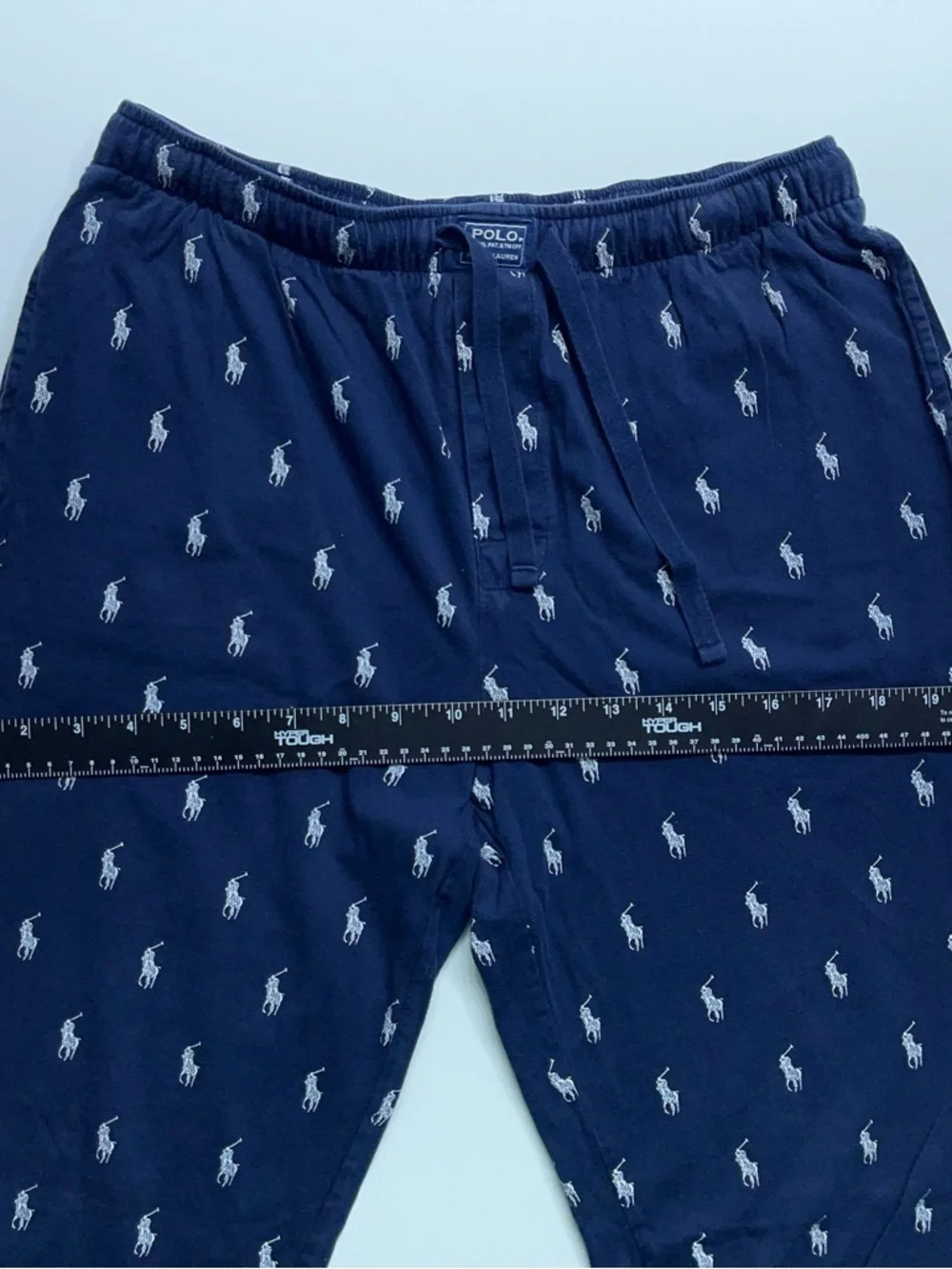 Polo Ralph Lauren Pajama Sleep Pants Mens Size Medium Navy Blue All-over Print